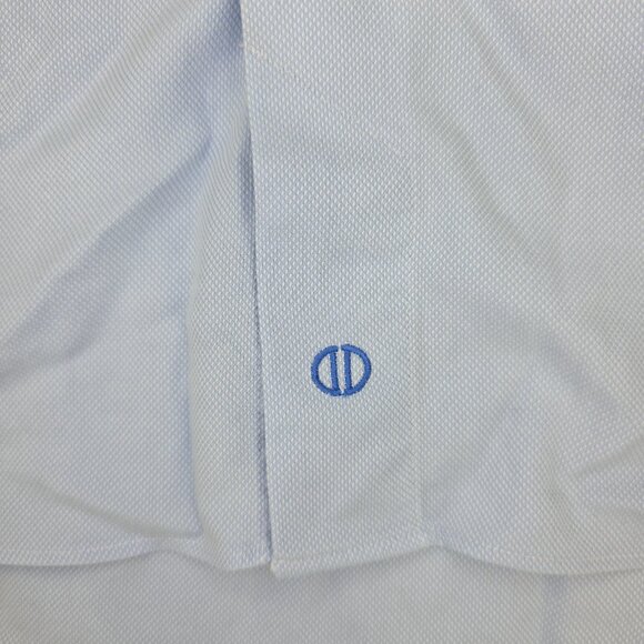 David Donahue Button Dress Shirt Mens 16.5 34/35 Blue Long Sleeve Solid Cotton - Picture 5 of 8